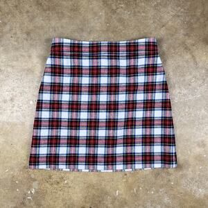 J. Crew Red and Blue Plaid Mini Skirt